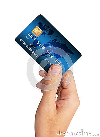 Credit Card in hand Stock Photo