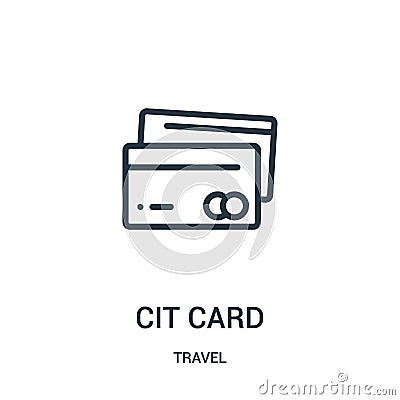 credit card icon vector from travel collection. Thin line credit card outline icon vector illustration. Linear symbol for use on Vector Illustration