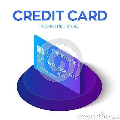 Credit Card. Isometric Icon. Created For Mobile, Web, Decor, Print Products, Application. Perfect for web design, banner and Editorial Stock Photo