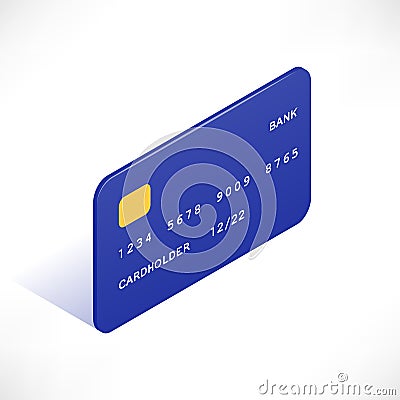 Credit card isometric icon Vector Illustration