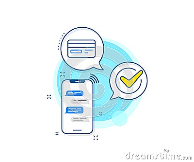 Credit card line icon. Bank payment method. Vector Vector Illustration