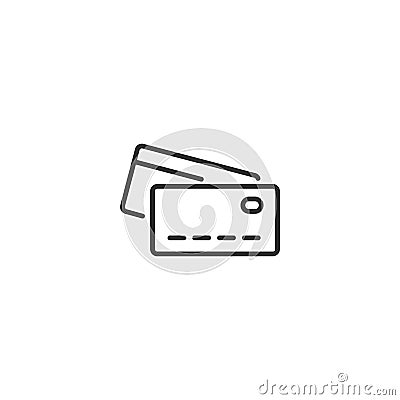 Credit card line icon in simple design on a white background Vector Illustration