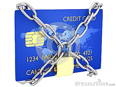 Credit card locked Stock Photo