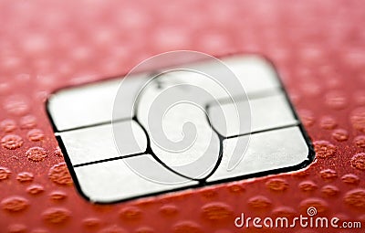 Credit card micro chip Stock Photo