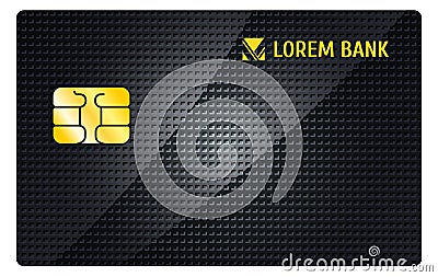 Credit card mockup. Realistic front side plastic banking money Vector Illustration