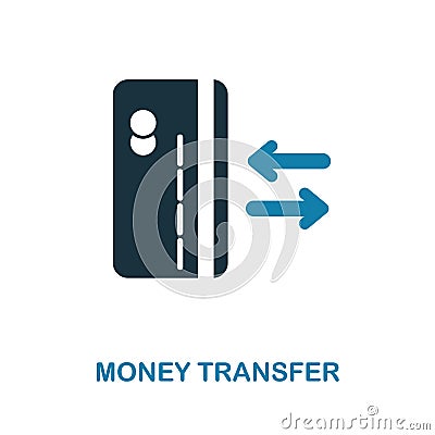 Credit Card Money Transfer icon. Simple element illustration. Credit Card Money Transfer pixel perfect icon design from money coll Cartoon Illustration