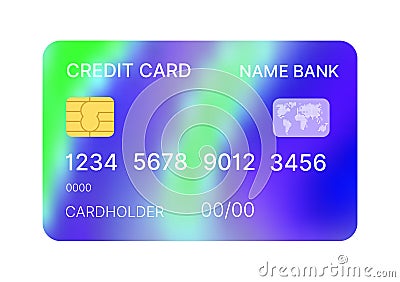 Credit card multicolor template vector with abstract design Vector Illustration