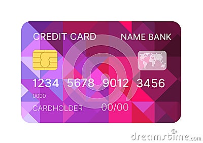 Credit card multicolor template vector with abstract design Vector Illustration