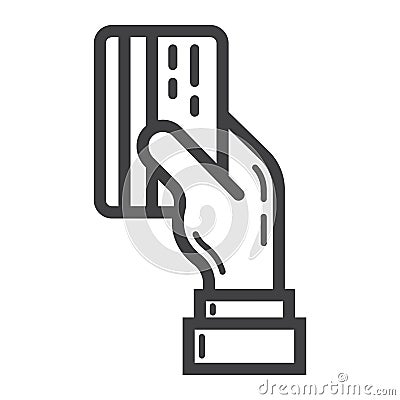 Credit card payment line icon, business finance Vector Illustration