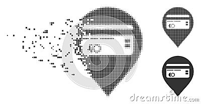 Credit Card Pointer Decomposed Pixel Icon Vector Illustration