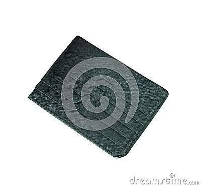 Credit card in seamed leather holder Stock Photo