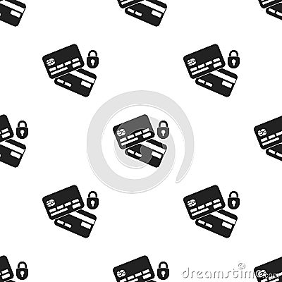 Credit Card Security icon in black style isolated on white background. E-commerce pattern stock vector illustration. Vector Illustration