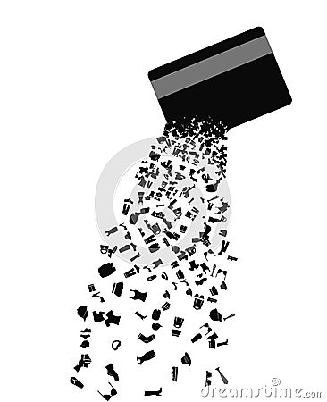 Credit card shopping Vector Illustration