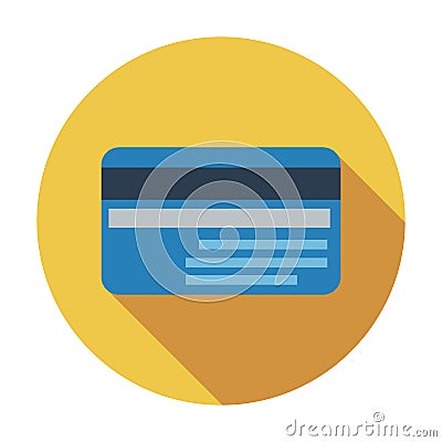 Credit card single flat icon. Vector Illustration