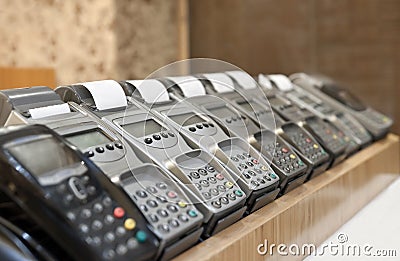 Credit Card Terminals Stock Photo