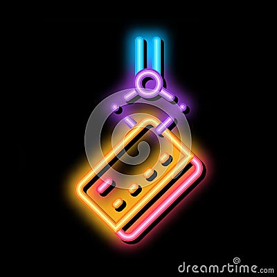 Credit Card Theft neon glow icon illustration Vector Illustration