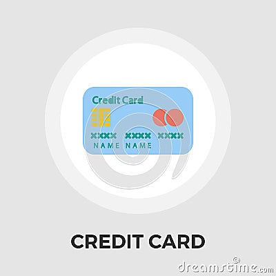 Credit Card Vector Flat Icon Vector Illustration