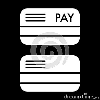 Credit card vector Icon. Payment by card. Vector Illustration