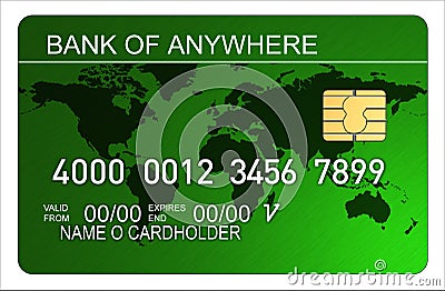 Credit card with world map Stock Photo