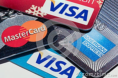 Credit cards Editorial Stock Photo