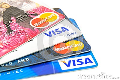 Credit cards choice Editorial Stock Photo