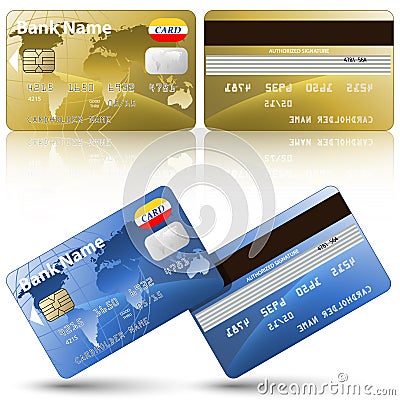 Credit Cards, Front And Back View Stock Images - Image: 14815854