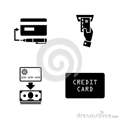 Credit Cards. Simple Related Vector Icons Vector Illustration