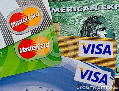 Credit cards Editorial Stock Photo