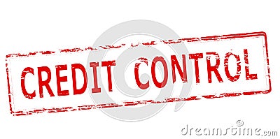 Stamp with text Credit control Cartoon Illustration