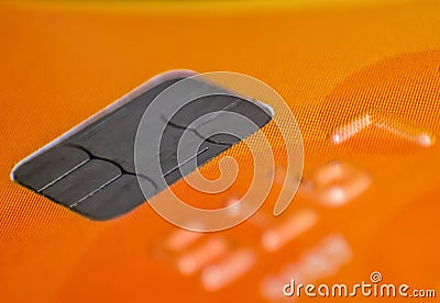 Credit or debit card chip Stock Photo