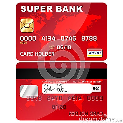 Credit / Debit Card Front and Back Vector Illustration