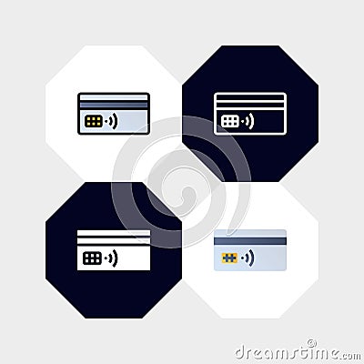 Credit, Debit Card Icon Logo Vector Illustration Vector Illustration