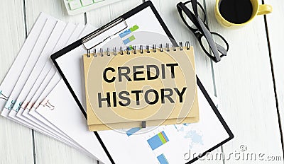 CREDIT HISTORY . Abstract calendar close up background. Stock Photo