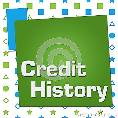 Credit History Green Blue Basic Shapes Square Stock Photo