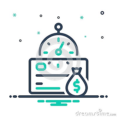 Mix icon for Credit, money bag and finance Vector Illustration