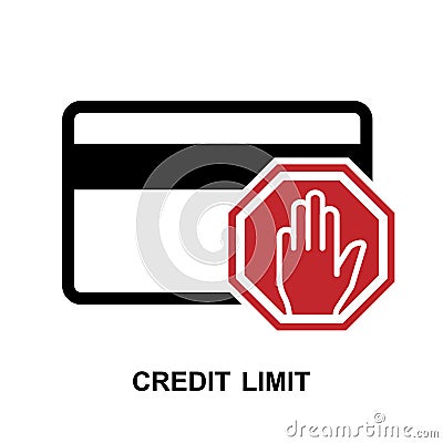 Credit limit icon. Credit limit concept isolated on white background Vector Illustration