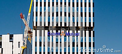 Credit mutuel bank signage on the facade Editorial Stock Photo