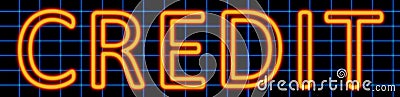 Credit neon sign Stock Photo