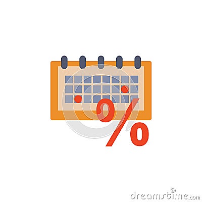 credit payment calendar colored icon. Element of bankings for mobile concept and web apps. Detailed credit payment calendar Stock Photo