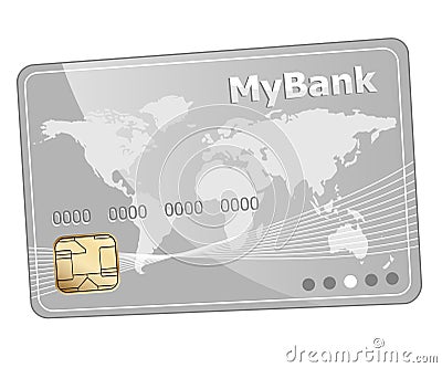 Credit plastic bank card icon Vector Illustration