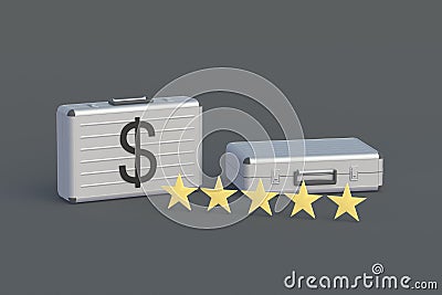 Credit rating. Good investment attractiveness concept. Bank review. Popularity of the currency Stock Photo