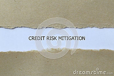 credit risk mitigation on white Stock Photo