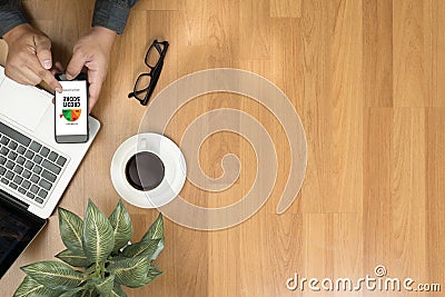 CREDIT SCORE (Businessman Checking Credit Score Online and Financial payment Rating Budget Money) Stock Photo