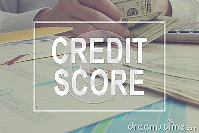 Credit score concept. Manager is working. Stock Photo