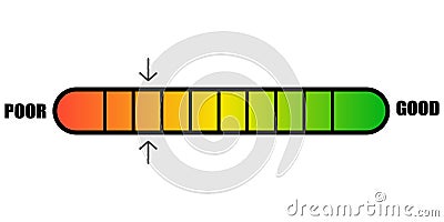 Credit score icon. Vector isolated progress indicator Vector Illustration