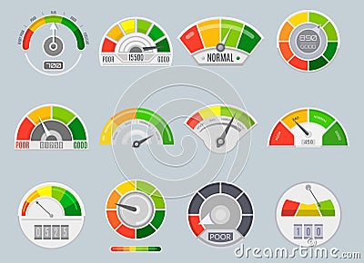 Credit score indicators Vector Illustration