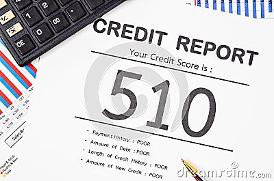 Credit score report. Stock Photo