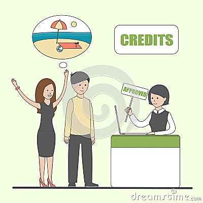 Credit service concept. Vector Illustration