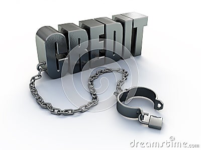 Credit and shackle Stock Photo