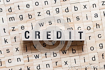 Credit word concept on cubes Stock Photo